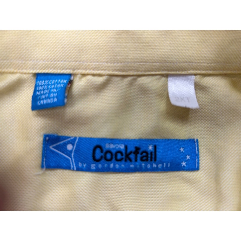 Savoia Cocktail Gordon Mitchell Shirt Mens 2XL Pink Yellow Flip Cuff Hipster - Picture 3 of 6